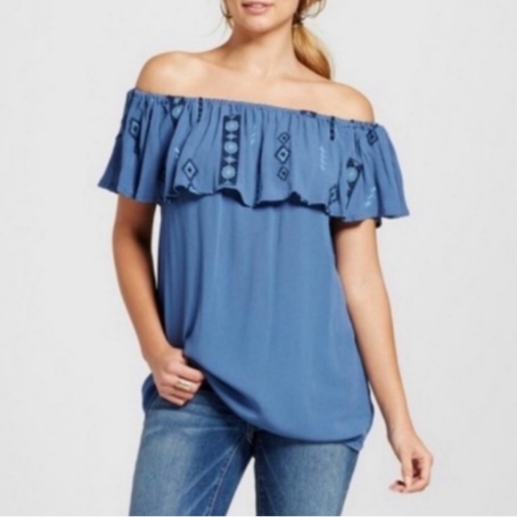 Knox Rose off the shoulder ruffle top size XL EUC - Picture 1 of 6